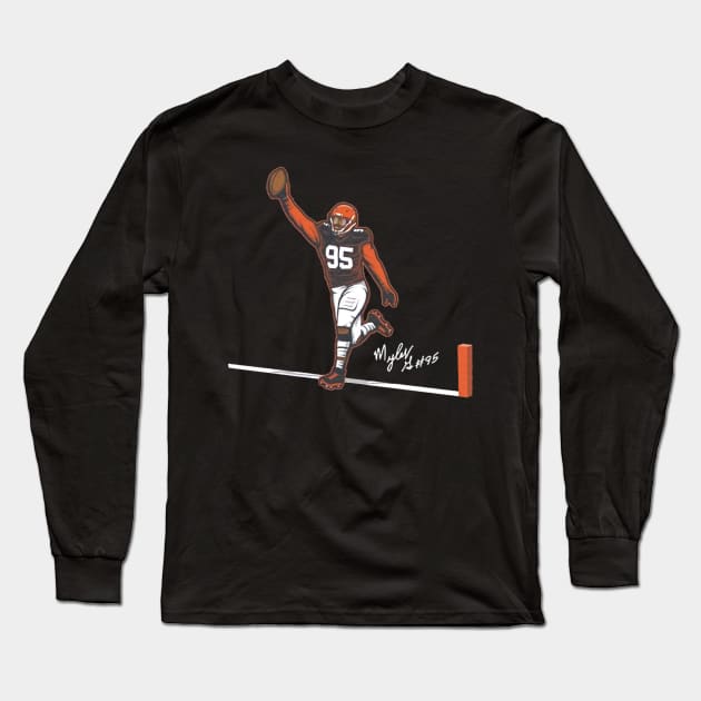 Myles Garrett Flash For Six Long Sleeve T-Shirt by Chunta_Design